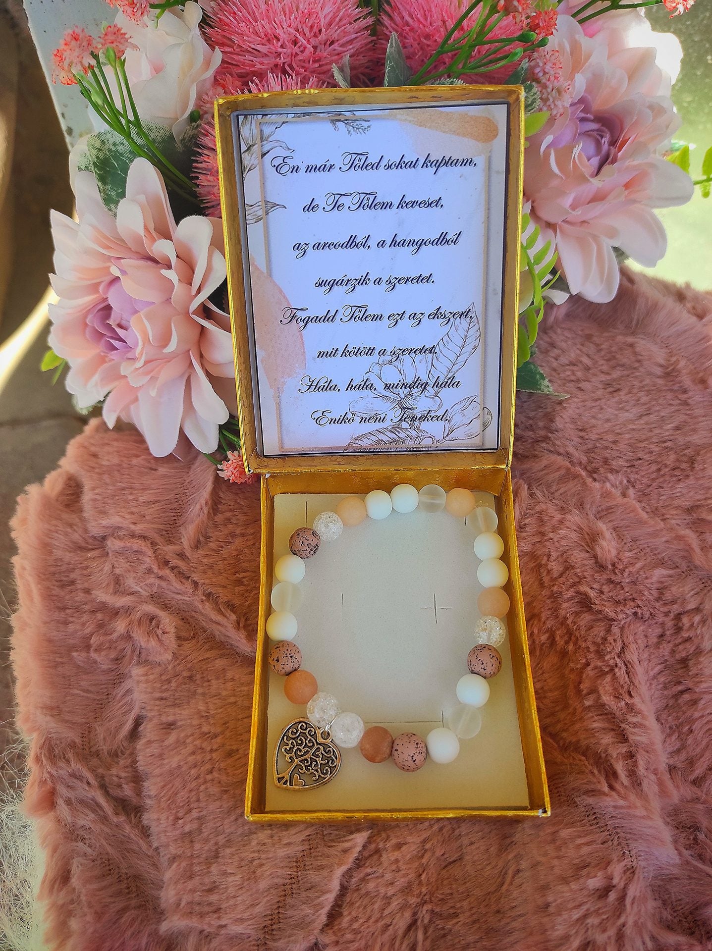 Életfás nude ajándék karkötő